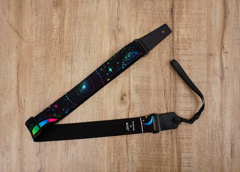 rainbow moon star ukulele shoulder strap with leather ends - 6