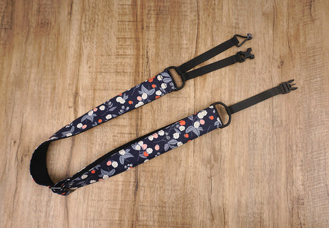 raspberry flower clip on ukulele hook strap-2