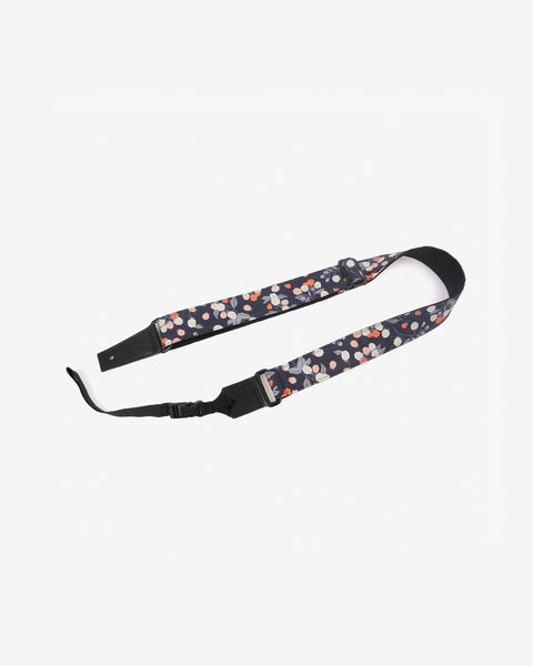 ukulele shoulder strap with raspberry flower printed-front-1