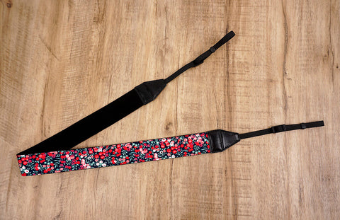 red berry floral camera strap-6