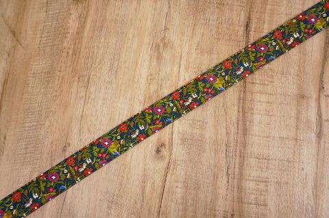 red blue flowers camera strap-7