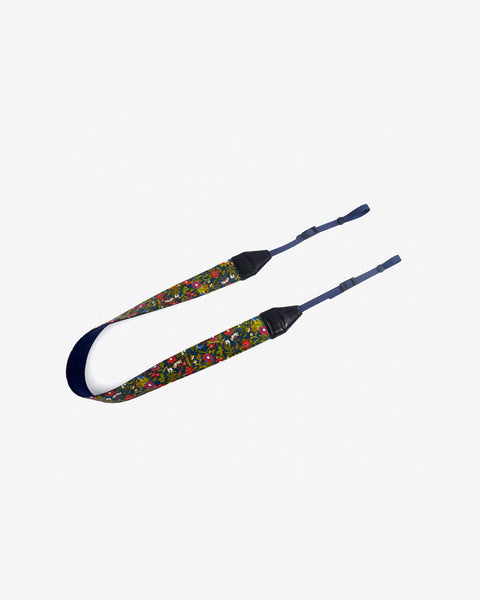red blue flowers camera strap-1