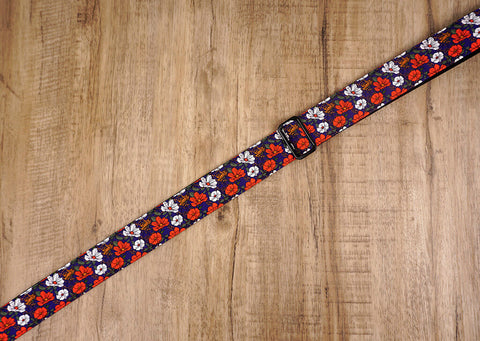 red flowers floral clip-on ukulele hook strap-6