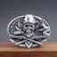 Personalized Cowboy Skull Silver Plated Belt Buckle with cowboy hat, rose, guns, snake. Custom monogram Belt Buckle for him, Groomsman-2