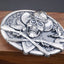 Personalized Cowboy Skull Silver Plated Belt Buckle with cowboy hat, rose, guns, snake. Custom monogram Belt Buckle for him, Groomsman-3