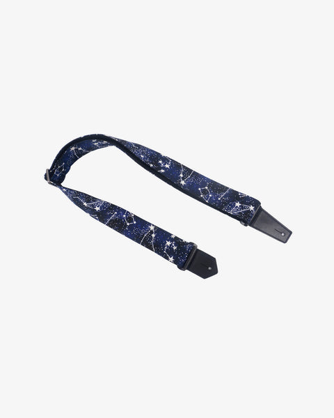 personalized star grow in the dark guitar strap with leather ends-1
