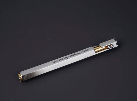 Personalized stainless steel Men Bolt-action EDC Pen with engraved name-1