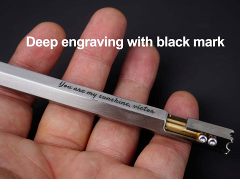 Personalized stainless steel Men Bolt-action EDC Pen with engraved name-5