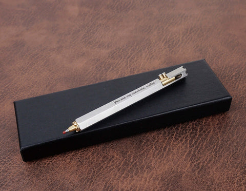 Personalized stainless steel Men Bolt-action EDC Pen with engraved name-8