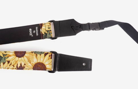 sunflower leather ends ukulele shoulder strap-detail-1