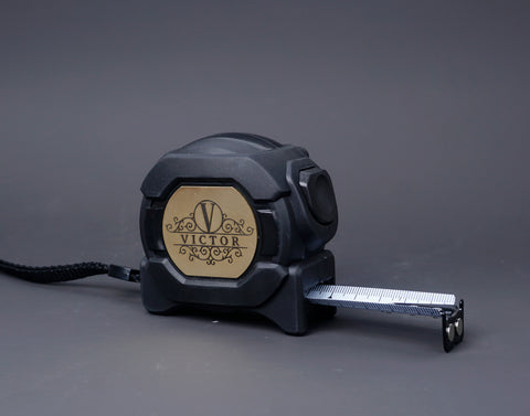 TAPE MEASURE with engraved brass name plate