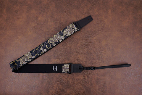 tiger and bamboo ukulele shoulder strap with leather ends-4