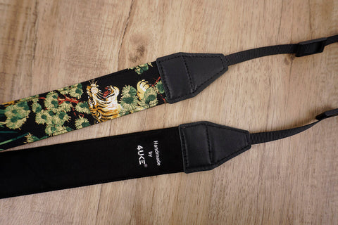 tiger camera strap with leather ends -4
