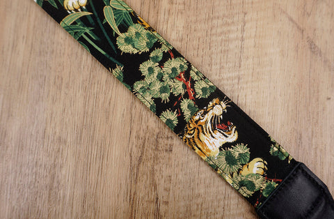 tiger camera strap with leather ends -5
