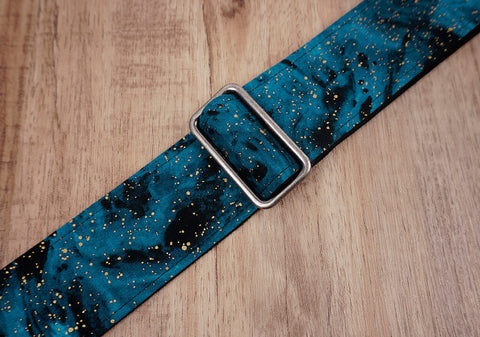 universe space guitar strap with leather ends-3