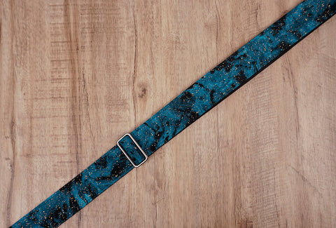 universe space guitar strap with leather ends-5