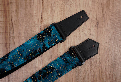 universe space guitar strap with leather ends-7
