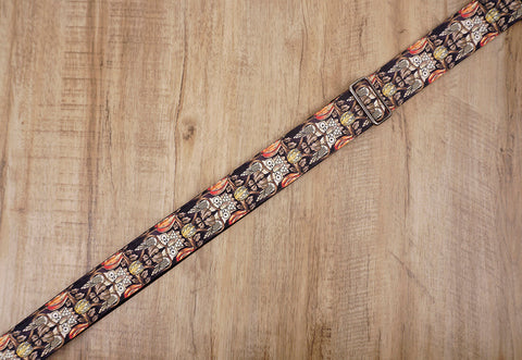 vintage bird guitar strap with leather ends-5