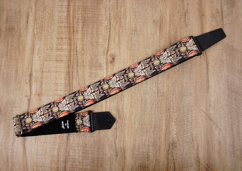vintage bird guitar strap with leather ends-6