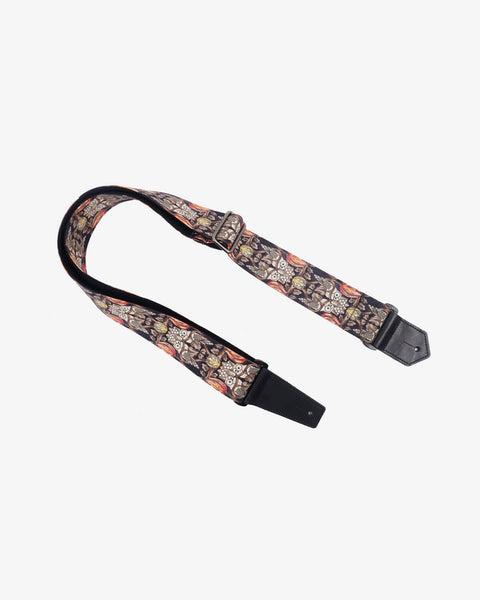 vintage bird guitar strap with leather ends