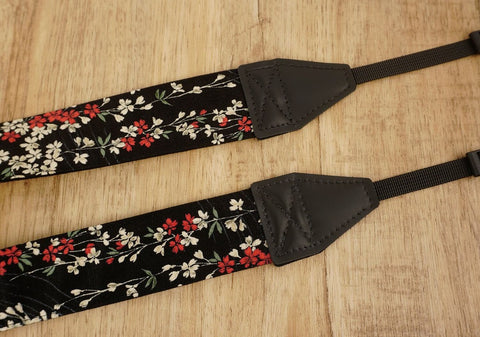 weeping cherry blossom printed floral camera strap-6