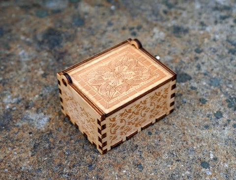 Custom Engraved Hand Crank Wooden Music Box-6