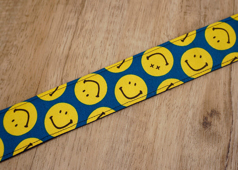 yellow smiley face emoji camera strap-7