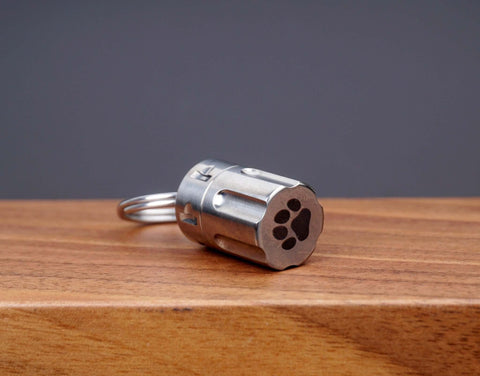 Personalized Revolver Titanium Cremation Urn Keychain-6