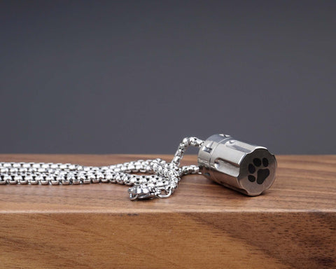 Personalized Revolver Titanium Cremation Urn Necklace-5